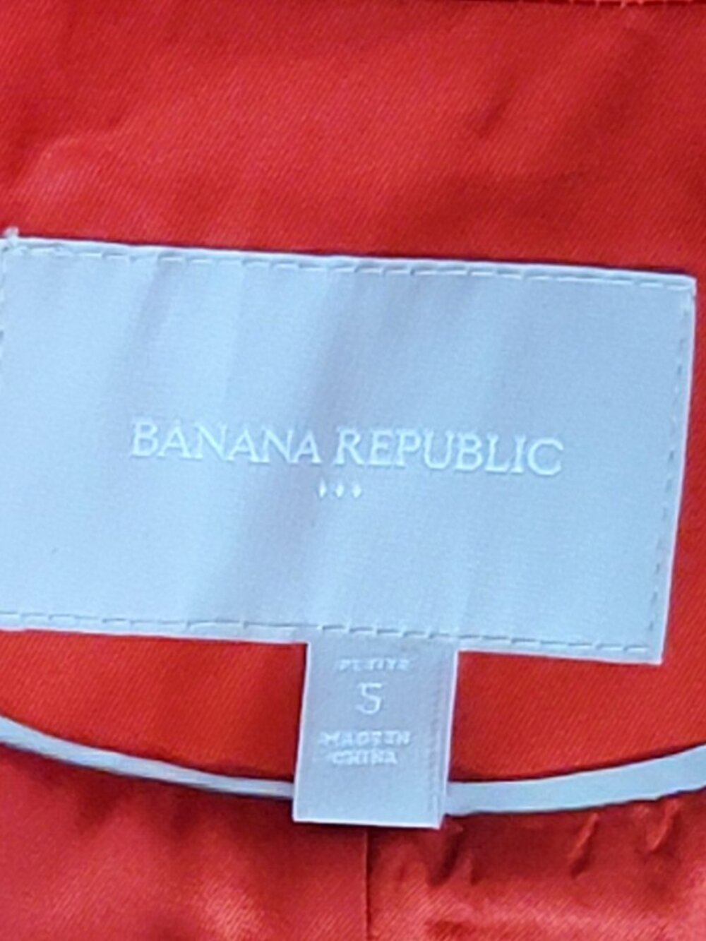 Banana Republic Red Spring Belted Cotton Rain Coat Jacket - SP - Picture 7 of 7